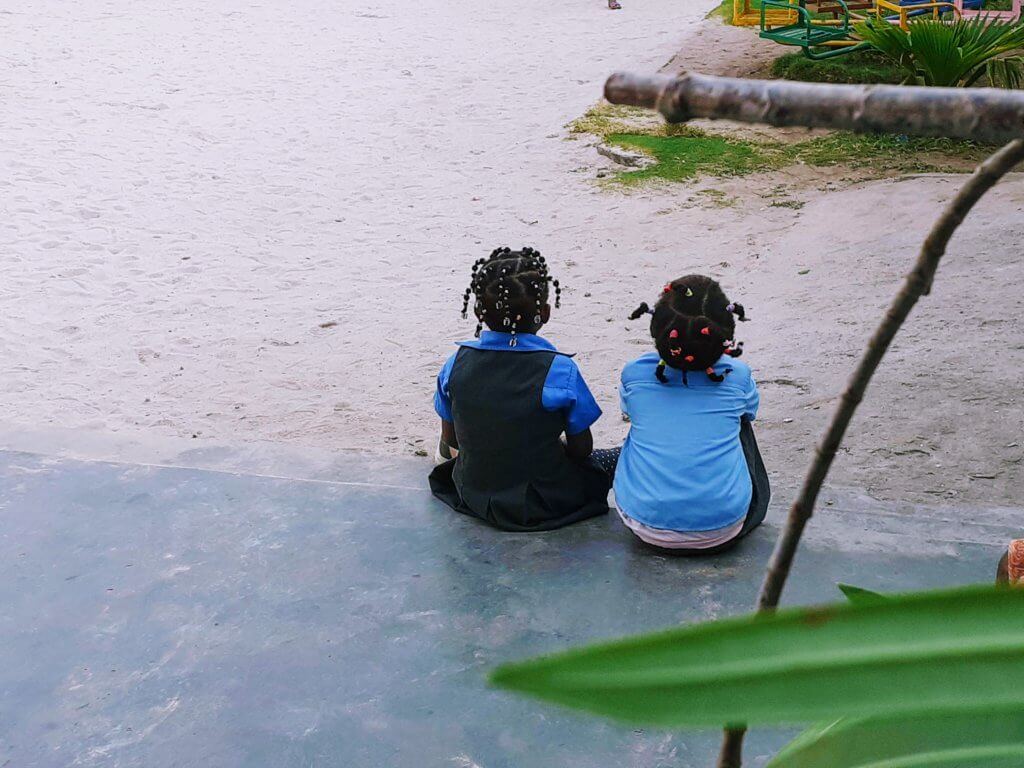 Two kids in the playground